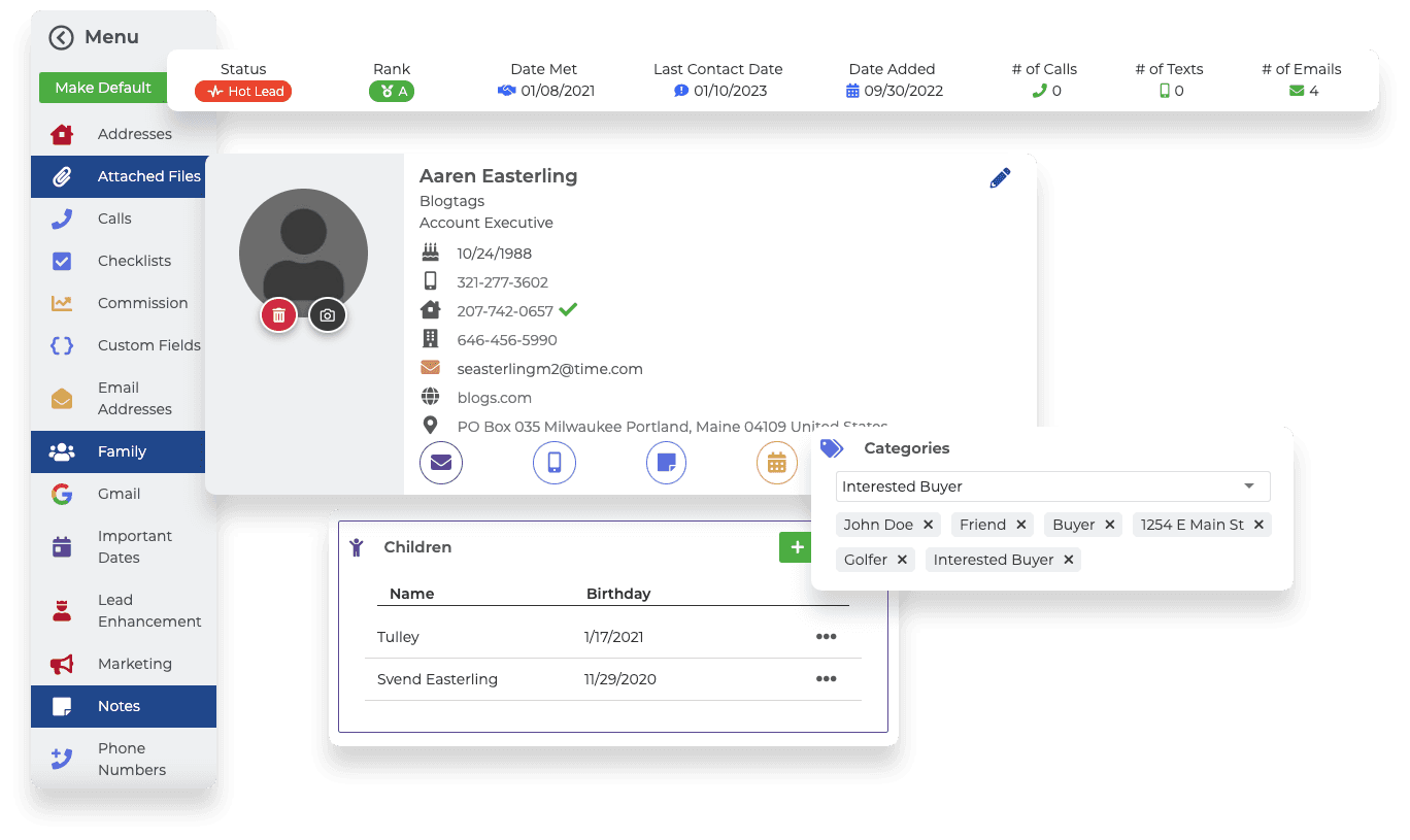 Wise Agent CRM interface
